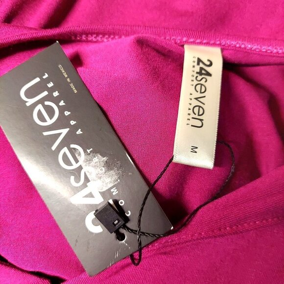 24seven Comfort Apparel Magenta V-Neck Sleeveless Belted Maxi Dress - Picture 8 of 9